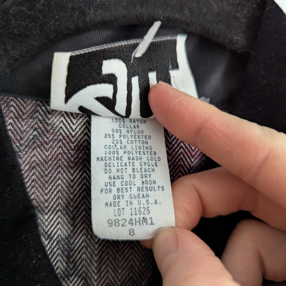 Vintage 80s Victorian Gothic Floral Long Sleeve Maxi Dress With Velvet Collar 8 - Picture 7 of 8